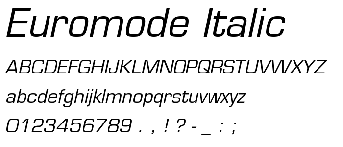 Euromode Italic font